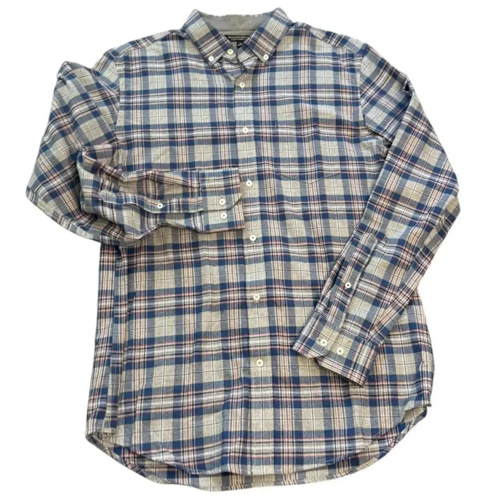 Banana Republic Luxe Flannel Slim Fit M – Blue Plaid